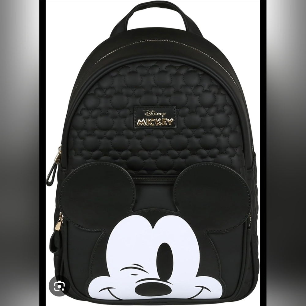 Disney Mickey Black Quilted Backpack